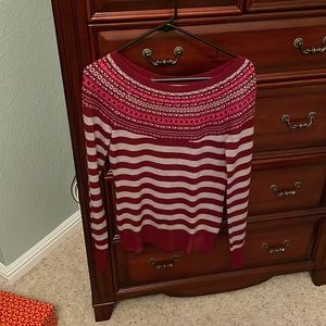 Red striped sweater size small